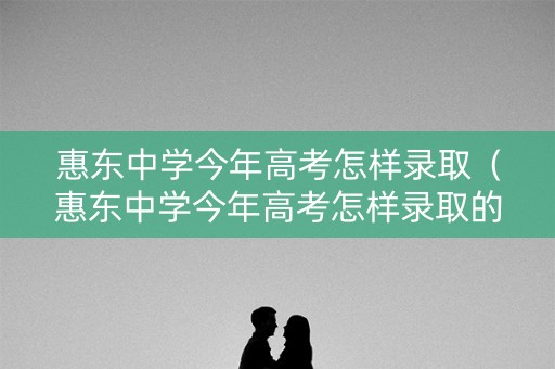 惠东中学今年高考怎样录取（惠东中学今年高考怎样录取的）