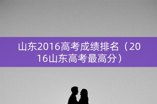 山东2016高考成绩排名（2016山东高考最高分）