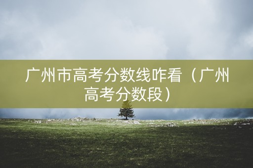 广州市高考分数线咋看（广州高考分数段）