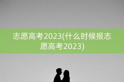 志愿高考2023(什么时候报志愿高考2023)