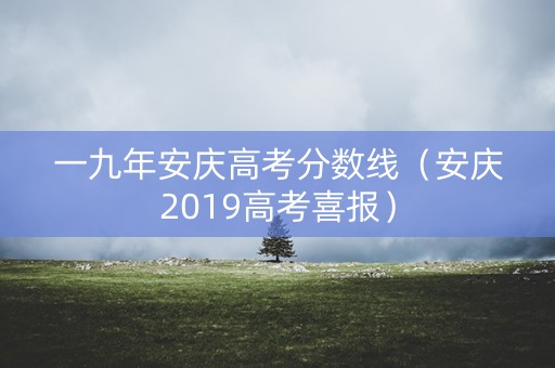 一九年安庆高考分数线（安庆2019高考喜报）