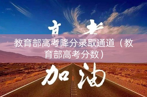 教育部高考降分录取通道（教育部高考分数）