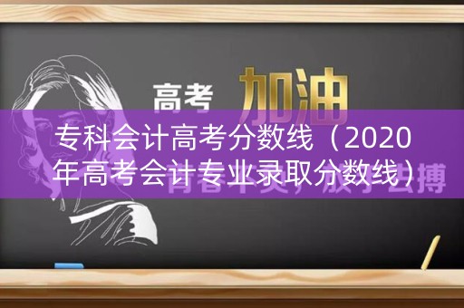 专科会计高考分数线（2020年高考会计专业录取分数线）