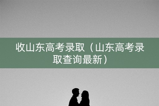 收山东高考录取（山东高考录取查询最新）
