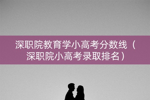 深职院教育学小高考分数线（深职院小高考录取排名）
