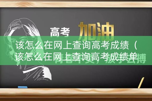 该怎么在网上查询高考成绩（该怎么在网上查询高考成绩单）