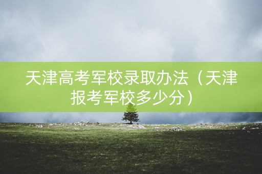 天津高考军校录取办法（天津报考军校多少分）
