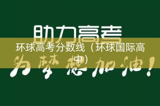 环球高考分数线（环球国际高中）