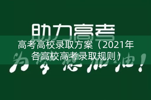 高考高校录取方案（2021年各高校高考录取规则）