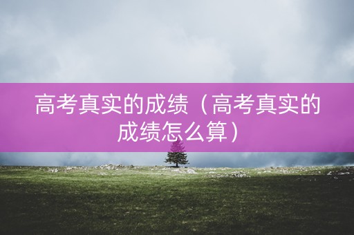 高考真实的成绩（高考真实的成绩怎么算）