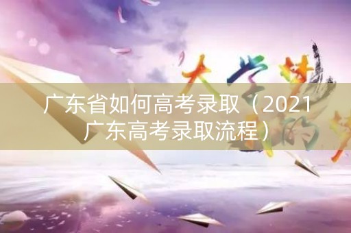 广东省如何高考录取（2021广东高考录取流程）