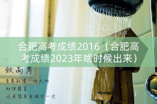 合肥高考成绩2016（合肥高考成绩2023年啥时候出来）
