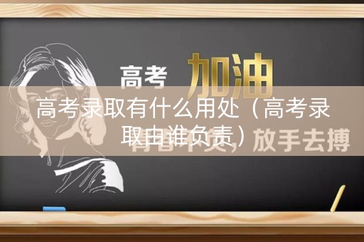 高考录取有什么用处（高考录取由谁负责）