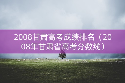 2008甘肃高考成绩排名（2008年甘肃省高考分数线）