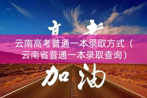 云南高考普通一本录取方式（云南省普通一本录取查询）