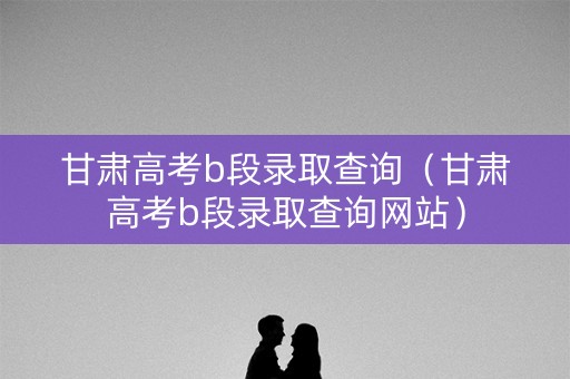 甘肃高考b段录取查询（甘肃高考b段录取查询网站）