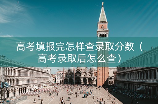 高考填报完怎样查录取分数（高考录取后怎么查）