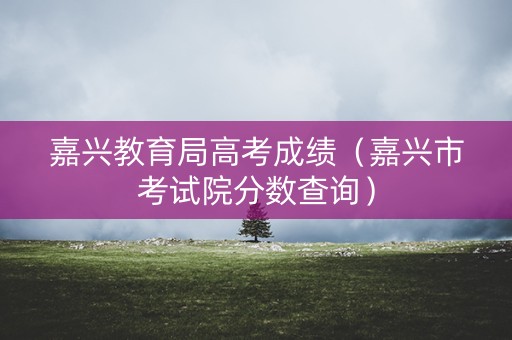 嘉兴教育局高考成绩（嘉兴市考试院分数查询）