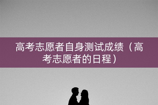 高考志愿者自身测试成绩（高考志愿者的日程）