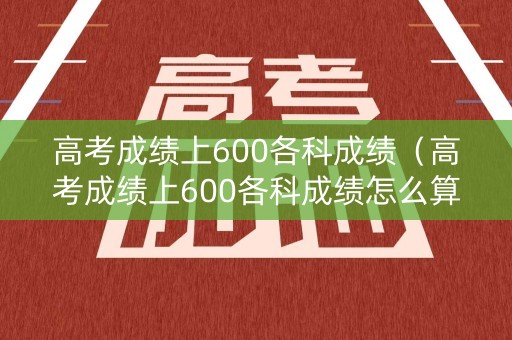 高考成绩上600各科成绩（高考成绩上600各科成绩怎么算）
