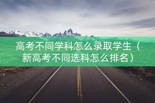 高考不同学科怎么录取学生（新高考不同选科怎么排名）