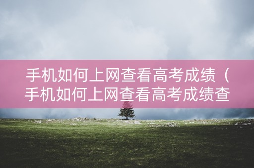 手机如何上网查看高考成绩（手机如何上网查看高考成绩查询）