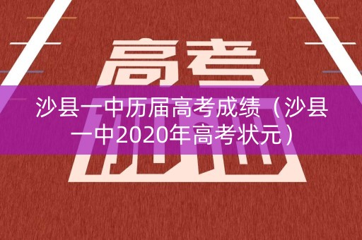 沙县一中历届高考成绩（沙县一中2020年高考状元）