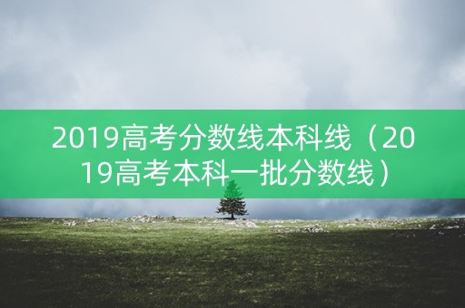 2019高考分数线本科线（2019高考本科一批分数线）