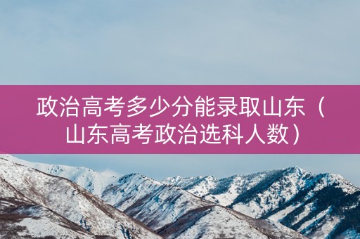 政治高考多少分能录取山东（山东高考政治选科人数）