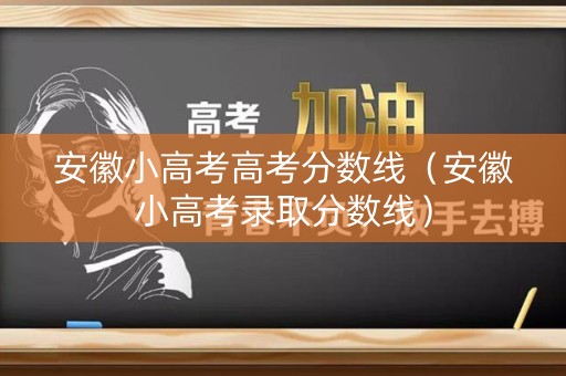 安徽小高考高考分数线（安徽小高考录取分数线）