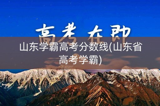 山东学霸高考分数线(山东省高考学霸)
