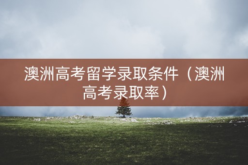 澳洲高考留学录取条件（澳洲高考录取率）