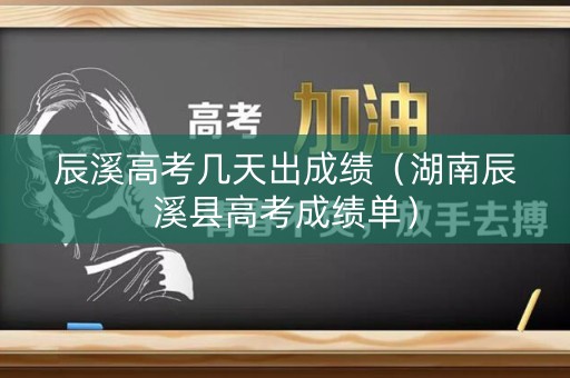 辰溪高考几天出成绩（湖南辰溪县高考成绩单）