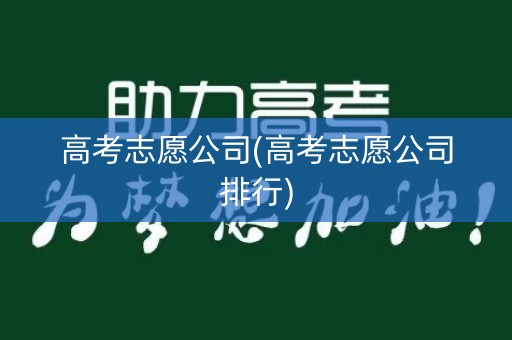 高考志愿公司(高考志愿公司排行)