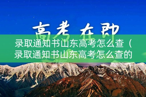 录取通知书山东高考怎么查（录取通知书山东高考怎么查的）