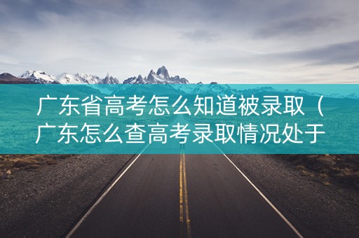 广东省高考怎么知道被录取（广东怎么查高考录取情况处于什么状态）