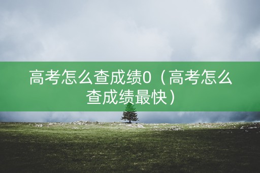 高考怎么查成绩0（高考怎么查成绩最快）