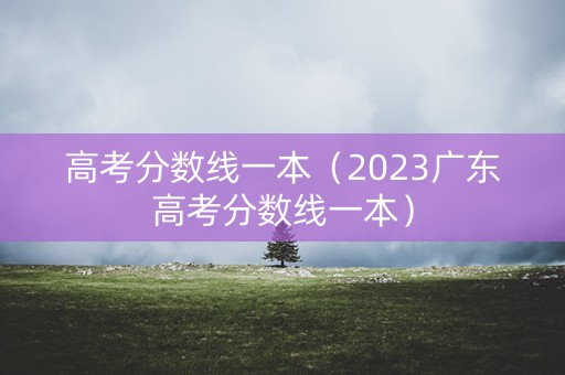 高考分数线一本（2023广东高考分数线一本）