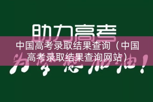 中国高考录取结果查询（中国高考录取结果查询网站）