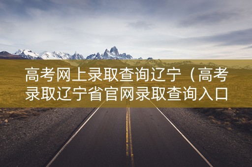 高考网上录取查询辽宁（高考录取辽宁省官网录取查询入口）