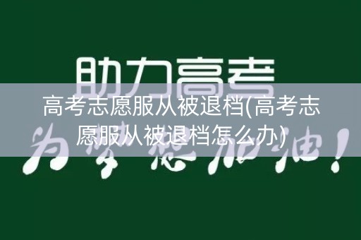 高考志愿服从被退档(高考志愿服从被退档怎么办)