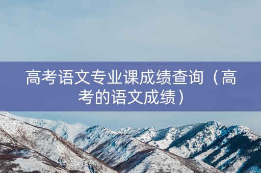 高考语文专业课成绩查询（高考的语文成绩）