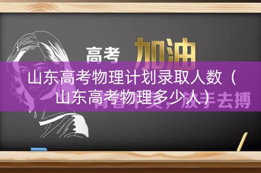 山东高考物理计划录取人数（山东高考物理多少人）