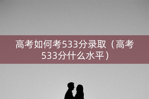 高考如何考533分录取（高考533分什么水平）