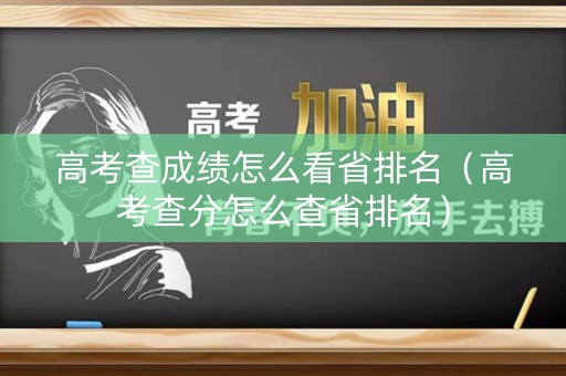 高考查成绩怎么看省排名（高考查分怎么查省排名）
