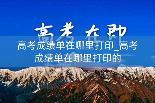 高考成绩单在哪里打印_高考成绩单在哪里打印的