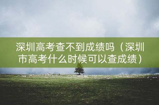 深圳高考查不到成绩吗（深圳市高考什么时候可以查成绩）