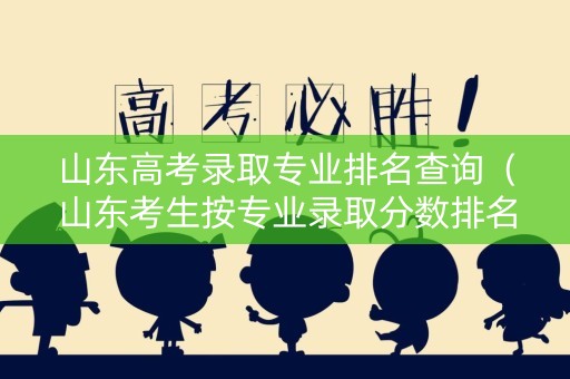 山东高考录取专业排名查询（山东考生按专业录取分数排名）