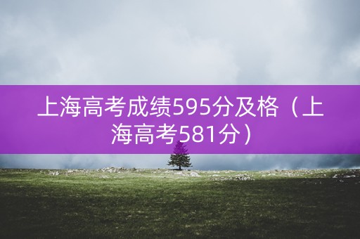 上海高考成绩595分及格（上海高考581分）