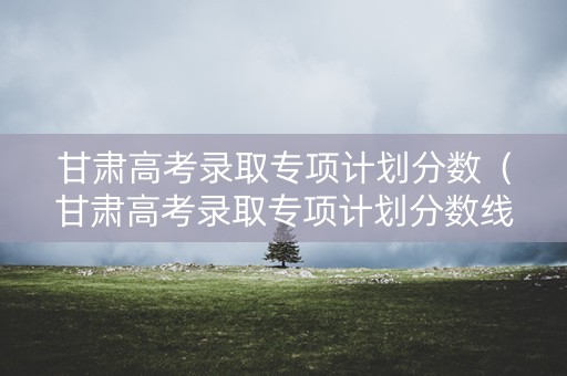 甘肃高考录取专项计划分数（甘肃高考录取专项计划分数线是多少）